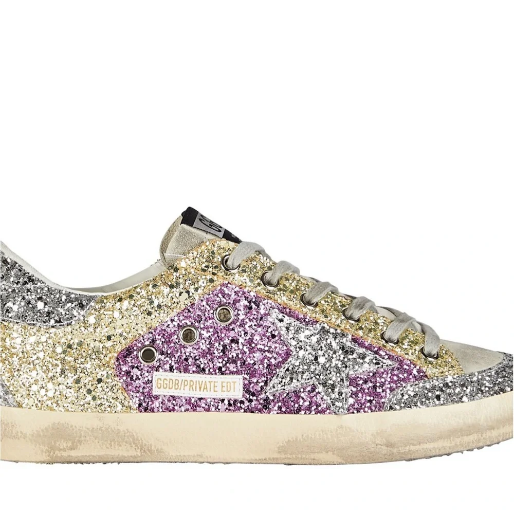 Golden Goose private edit limited edition Glitter superstar low top sneakers 38 - Picture 8 of 9